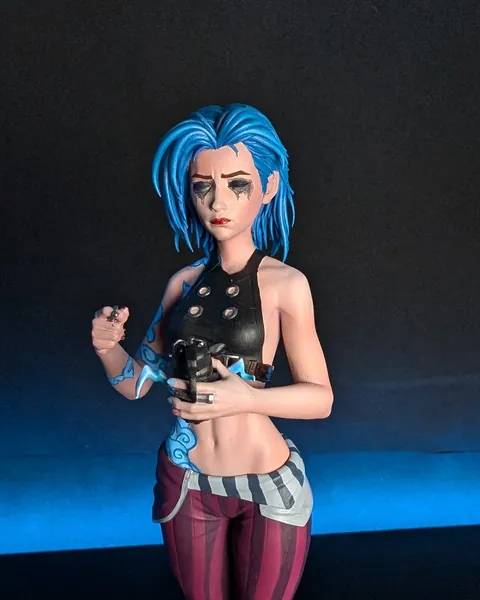 Jinx from Arcane, hand-painted, real photo