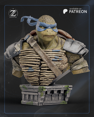 Render Images Bust Leonardo Tmnt Zenith Resin Figure 1/8 1/6 Unpainted Fan Art Uncategorized resin figure