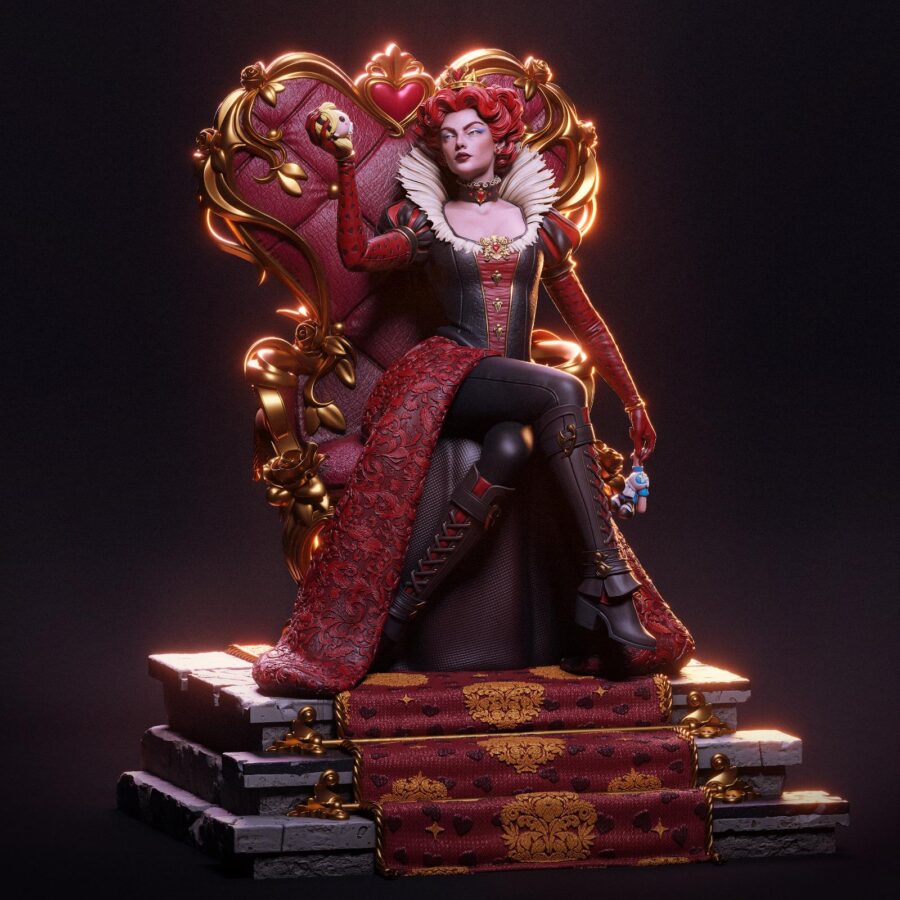 Queen of Hearts Resin Figure 1/8 1/6 Unpainted Hand-Painted Fan Art