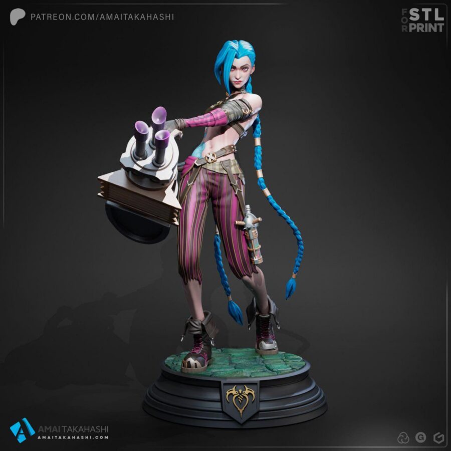 Jinx Resin Figure 1/8 1/6 Unpainted Hand-Painted Fan Art