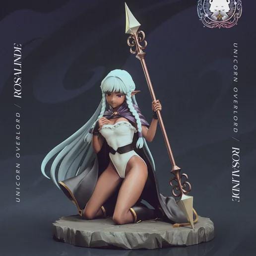 Rosalinde Unicorn Overlord 1/8 1/6 Resin Figure Unpainted Hand-Painted Fan Art Uncategorized resin figure