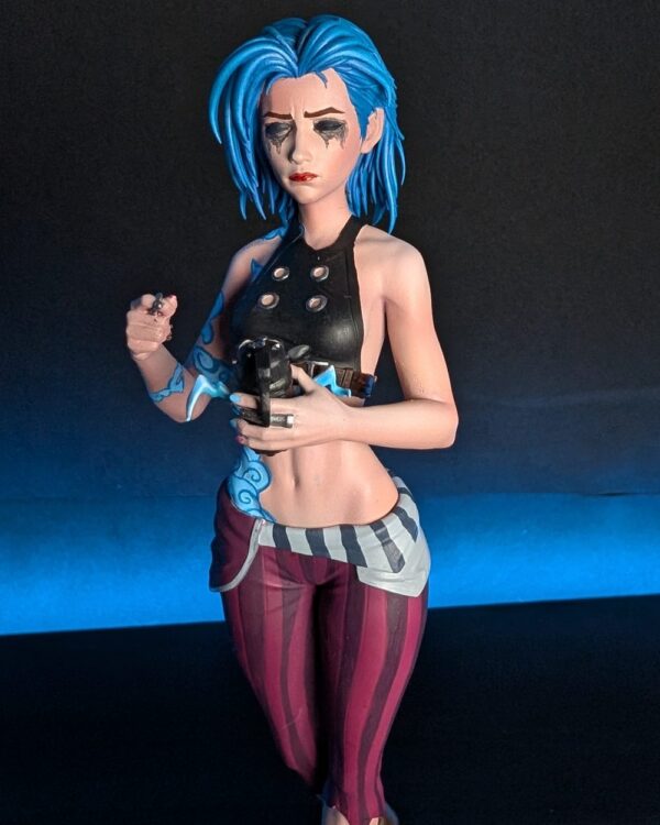 Hand-painted Jinx resin figure, a gift for an Arcane fan