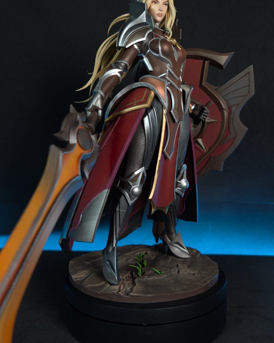 Hand-painted armoured knight resin figure, assembled and finished