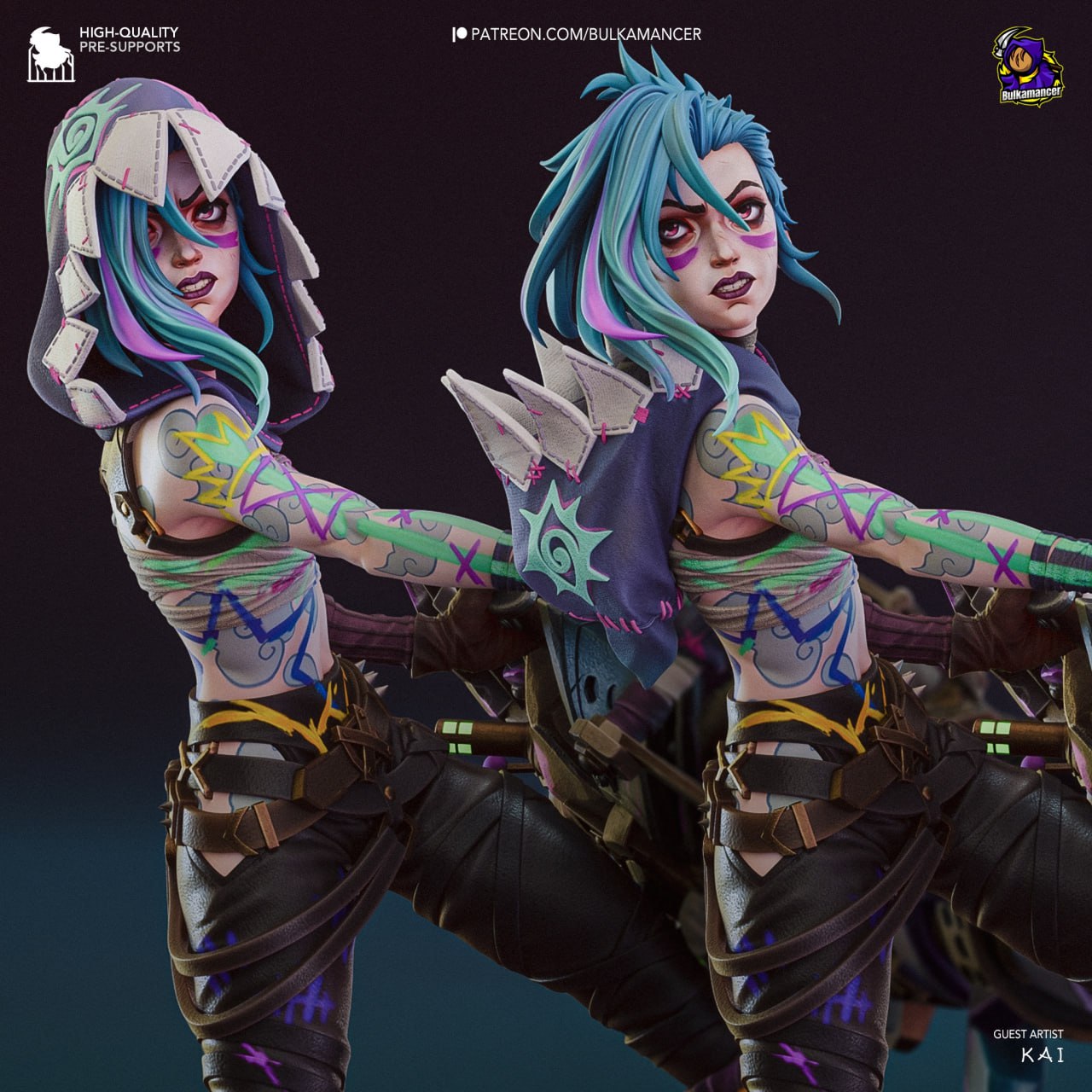 Jinx League of Legends 1/8 & 1/6 resin figure - 3D Figure Atelier