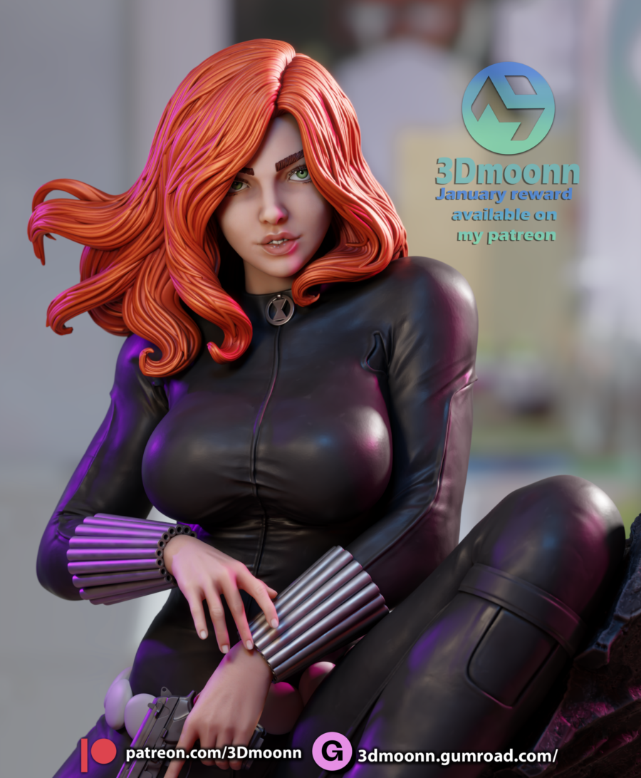 Black Widow Marvel 1/8 & 1/6 resin figure - 3D Figure Atelier