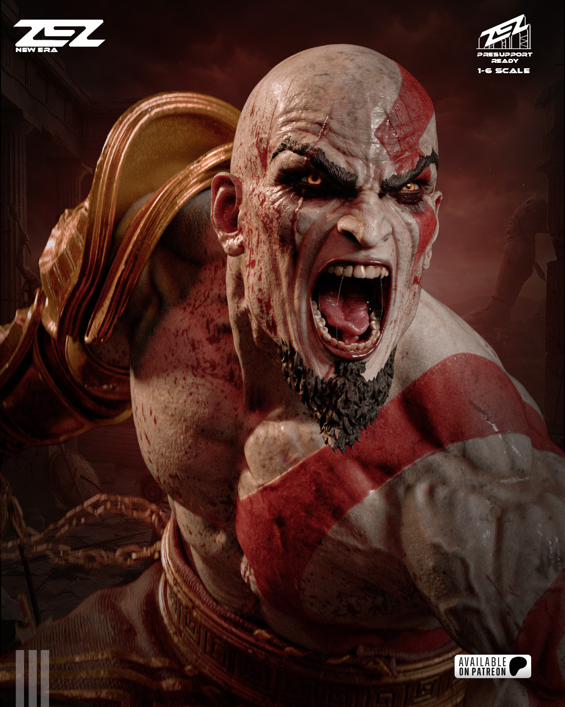 Kratos God of War 1/8 & 1/6 resin figure - 3D Figure Atelier