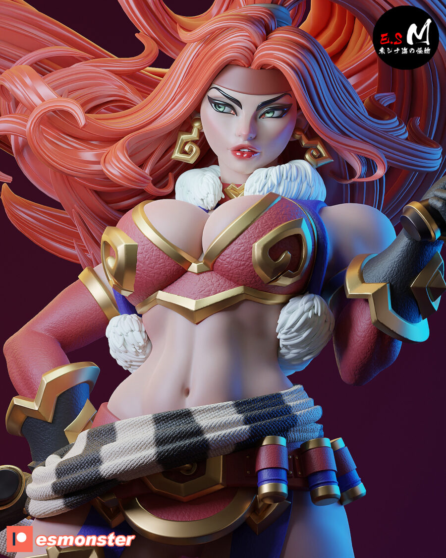 Red Monika Battle Chasers 1/8 & 1/6 resin figure - 3D Figure Atelier