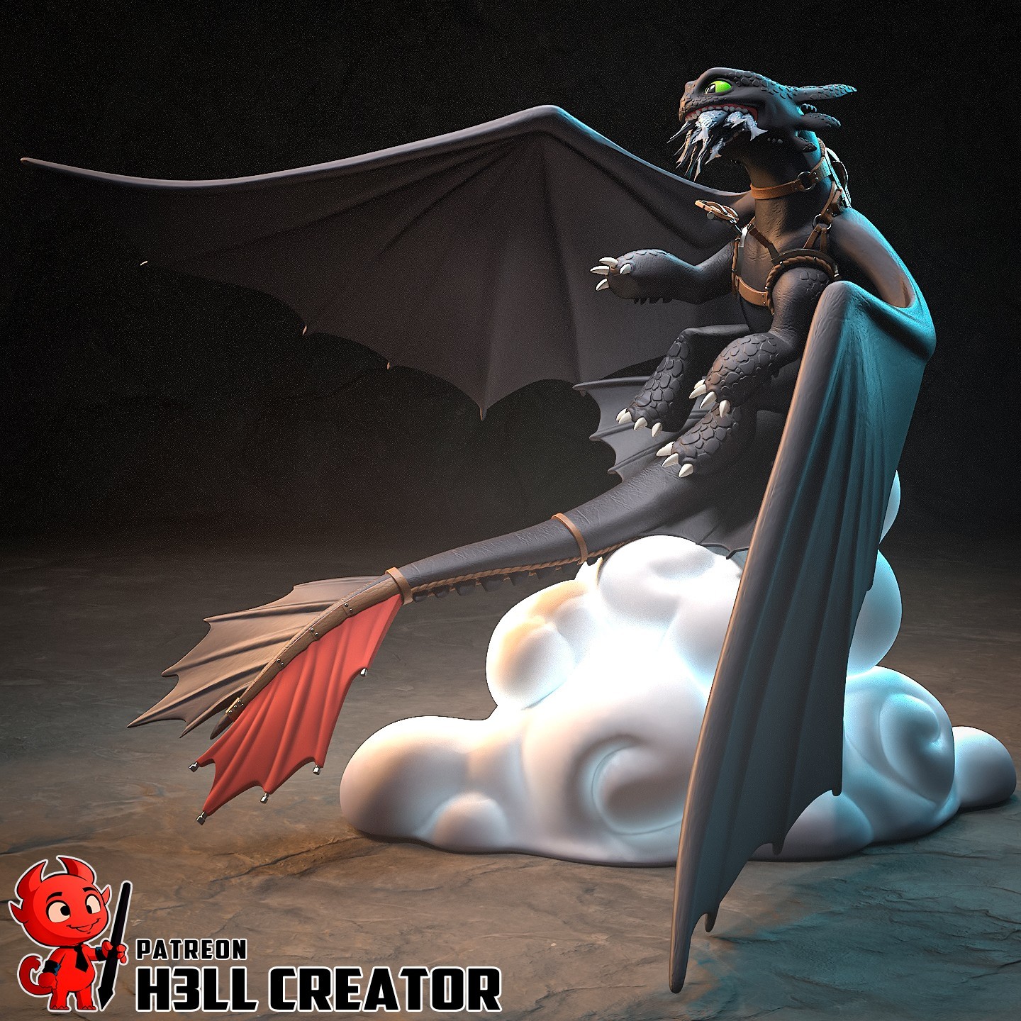 Toothless How to Train Your Dragon 1/8 & 1/6 resin figure - 3D Figure Atelier